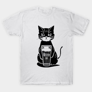 Cat with beer T-Shirt